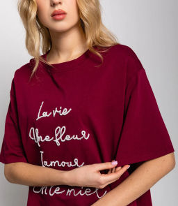 Футболка #КТ705 (4), бордовый