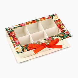 Цена за 5 шт. Коробка под 6 конфет с ячейками Самой прекрасной 14.5?9.5?3.5 см