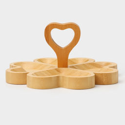 Менажница Доляна «Цветок», 19.5×19.5 см, 4 секции, бамбук