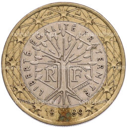 Монета 1 евро 1999 года Франция