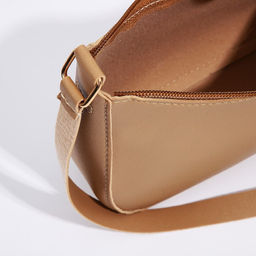 Сумка багет из искусственной кожи, 19х15х6.5 см, бежевый цвет - Nazamok фото 6