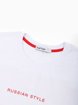 Футболка мужская KAFTAN Russian style, размер 48, белая