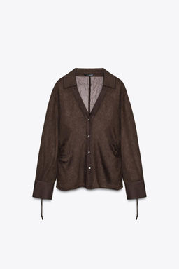 SEMI-SHEER SHIRT WITH TIES - Zara фото 8