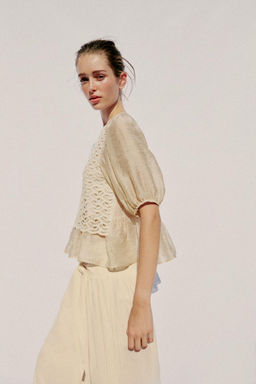 PANTAL?N BOMBACHO LAZADA / Beige claro - Zara фото 2