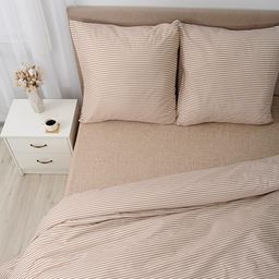 КПБ Simple Life 1,5 спальный, бязь, 100 % хлопок, пл. 120 гр./кв.м., Stripe (Страйп) Пододеяльник 146*217, простыня 150*217, наволочка 70*70 (2 шт.) - Традиция фото 6