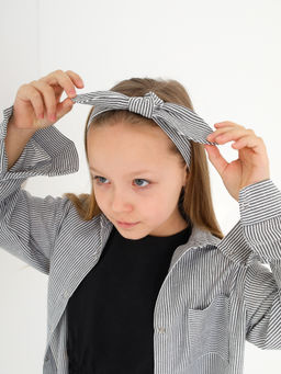 Рубашка в полоску Лен, черная - Inzibe фото 2