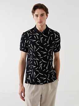 Polo Yaka K?sa Kollu Desenli Pike Erkek Ti??rt