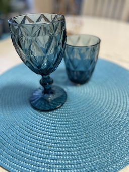 Салфетка для сервировки (мат на стол) 38см, круглая, бирюзовая, Y6-2542 (326270) /DANIKS/