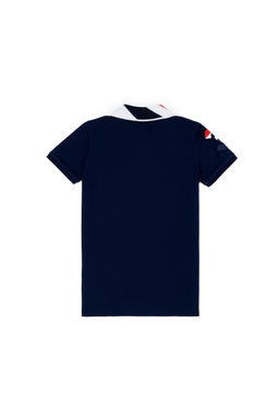 Темно-синяя базовая футболка с воротником-поло для мальчиков - U.s. polo assn фото 8
