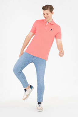 Мужская базовая футболка с воротником поло Pomegranate Blossom - U.s. polo assn фото 3