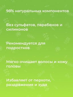 Шампунь с цинком Мягкое очищение и профилактика перхоти для ежедневного применения SIBERINA