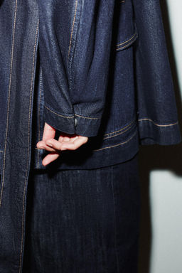 TRF DENIM SHORT TRENCH COAT