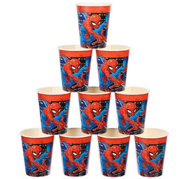 Цена за 10 шт. Стакан бумажный одноразовый «С Днем Рождения!», 250 мл, Человек-паук