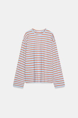 CAMISETA ALGOD?N Y LINO RAYAS / Rosa pastel - Zara фото 24