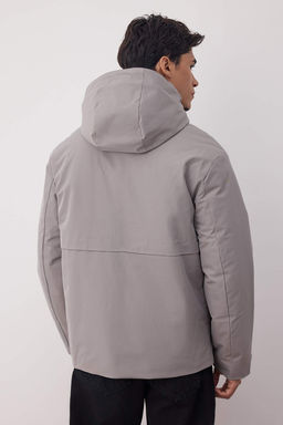 Gri Fitted K?sl?k Kal?n Parka Erkek Mont TMNAW26MO00007 - Trendyolmilla фото 4