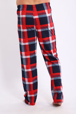 Брюки домашние мужские из кулирки красная клетка макси - Амадэль фото 4