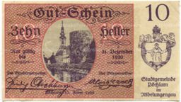 Банкнота 10 геллеров 1920 года Австрия  Пёхларн (нотгельд)