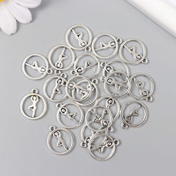 Цена за 20 шт. Металлический элемент, декоративная подвеска Арт Узор. Гимнастика, серебро, 1.91.6 см  фото 3