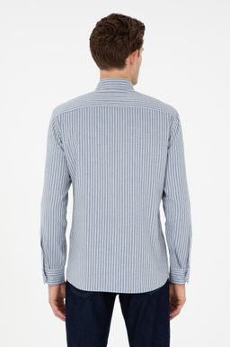 Мужская голубая рубашка с длинным рукавом - U.s. polo assn фото 5