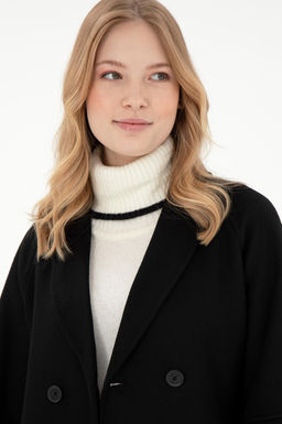 Женское черное пальто с печатью Неожиданная скидка в корзине - U.s. polo assn фото 2