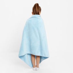 Полотенце детское Крошка Я Зайчик, 70х140 см, цвет голубой, 100% полиэстер, 360г/м2  фото 6