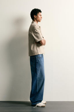 SOBRECAMISA BOXY FIT BORDADO PARCHES / Tostado - Zara фото 4