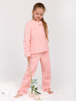 Пижама детская футер начес с брюками "СТЕША" РОЗОВЫЙ