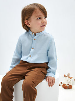 Hakim Yaka Basic Uzun Kollu Erkek Bebek G?mlek