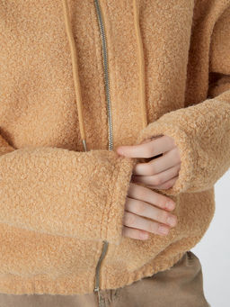 Толстовка женская бежевая на молнии с капюшоном - Mark formelle фото 5