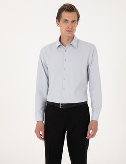 A__k Gri Slim Fit Uzun Kollu Basic G_mlek - Pierre cardin фото 3