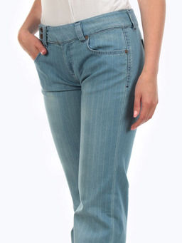 501/A BLUE Джинсы-клеш женские ISTEK (75% хлопок, 22% полиэстер, 3% лайкра)