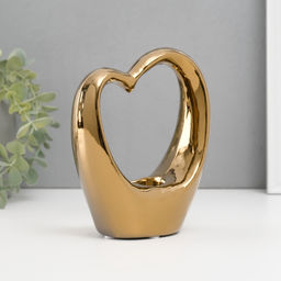 Подсвечник на 1 свечу Сердце, d=4 см, золото, 14.5?6?17 см