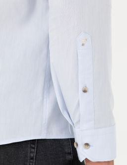 Голубая зауженная рубашка с длинным рукавом - Cacharel фото 7