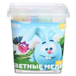 Мелки цветные, 7 цветов МИКС «Смешарики»