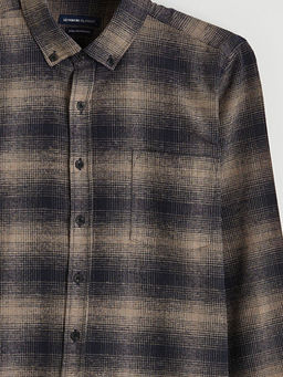 Regular Fit Y?n Kar???ml? Erkek G?mlek