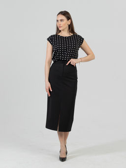 юбка миди прямого силуэта на притачном поясе со шлевками - Трика фото 3