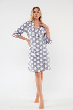 Халат женский из ультрасофта Светлана горох - Амадэль фото 2