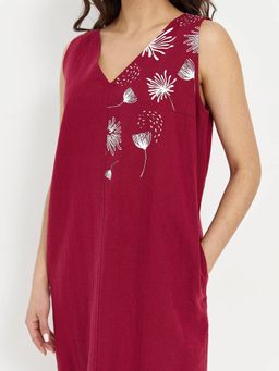 из 100% льна премиального качества. Сарафан Брайтон бордовый - Vals фото 4