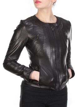 330 DARK BROWN Куртка кожаная женская