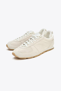SPLIT SUEDE RUNNING TRAINERS - Zara фото 8