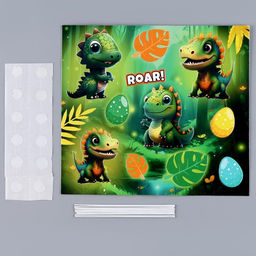 Цена за 3 шт. Топперы для торта «Дракончики», картон на подложке, с проволокой