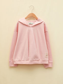 Kap??onlu Basic Uzun Kollu K?z ?ocuk Sweatshirt