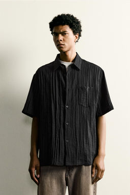 CAMISA RELAXED FIT RELIEVE / Negro - Zara фото 2