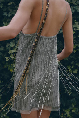 SHORT FRINGED BEADED DRESS - Zara фото 4