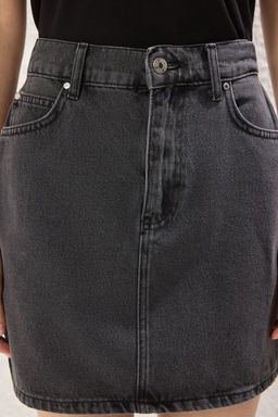 TRENDYOLMILLA Mavi More Sustainable Beli Lastikli Mini Denim Etek TWOSS25ET00134  фото 4