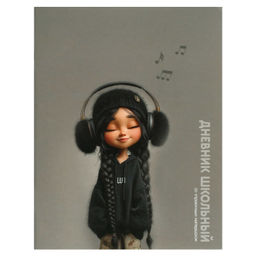 Дневник школьный арт. 72819 ДЕВЧОНКА В НАУШНИКАХ / мягкий переплёт (2 скобы), А5+, 48 л., глянцевая