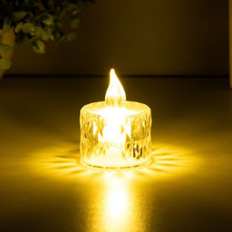 Цена за 3 шт. Светодиодная свеча, ночник LED RISALUX «Малютка», от батареек, прозрачный, 3×LR41, 3.5×3.5×5 см