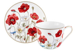 Чайн. пара 2 пр. 450 мл 14*11*8,5 см Маки NEW BONE CHINA