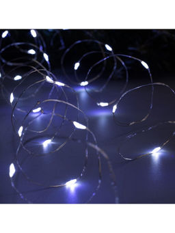 Гирлянда Нить 5 м, роса, IP20, серебристая нить, 50 LED, 2 режима, от батареек AAх3, свечение белое - Luazon lighting фото 5