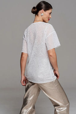 Футболка полупрозрачная паутинка оверсайз - Sahar art lab фото 6